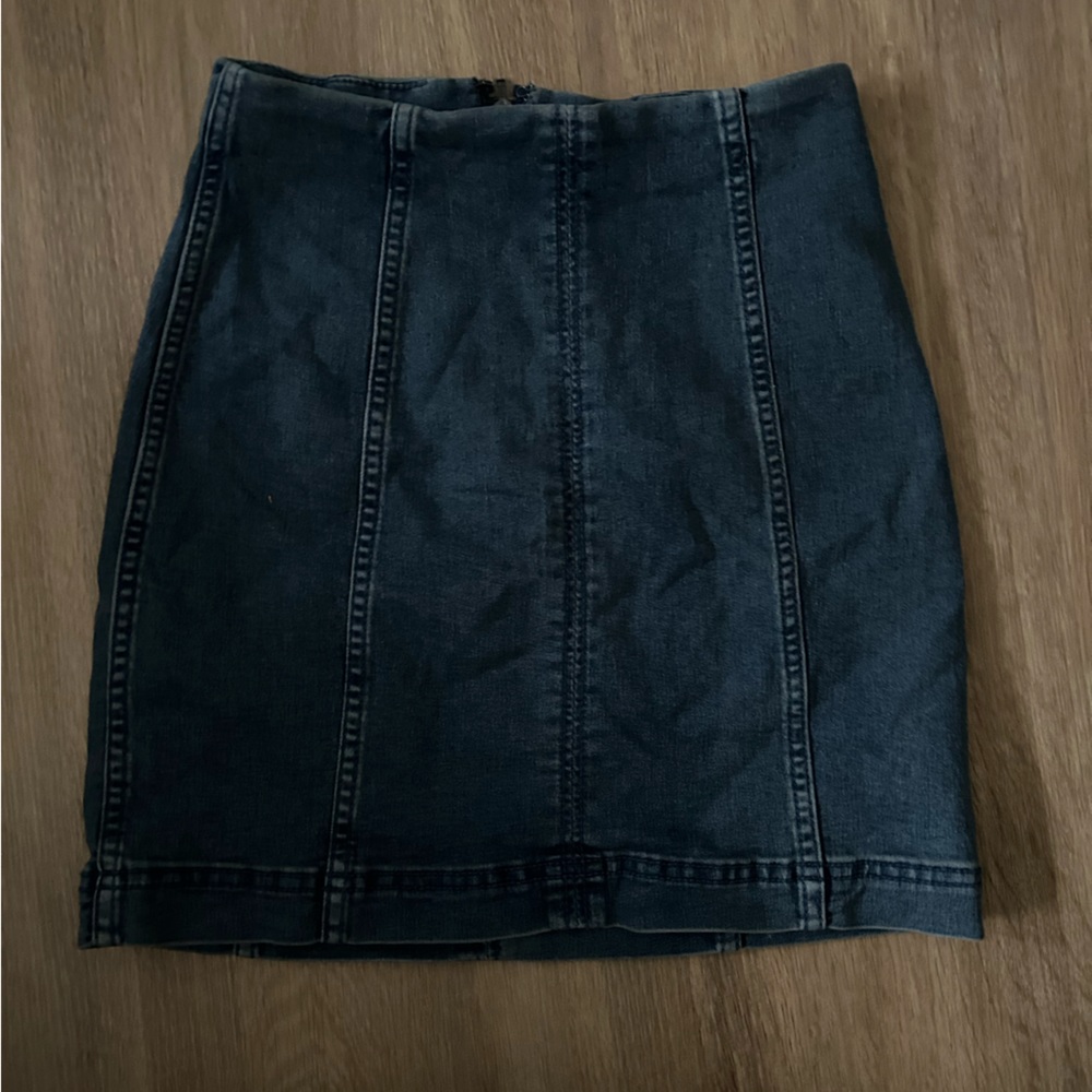 Free people denim mini skirt